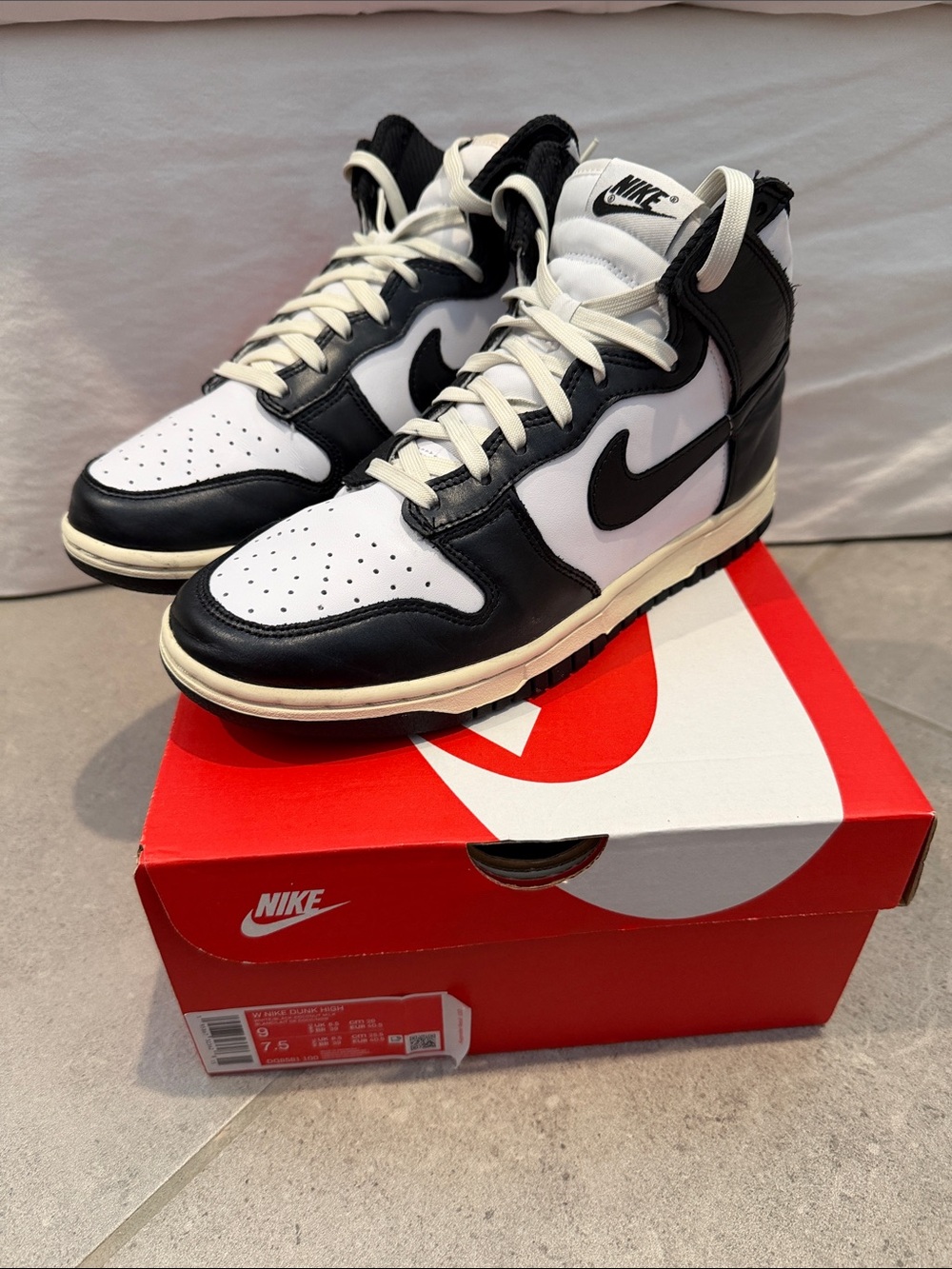 Nike Dunk High "Vintage Black Women’s Size 9  Black White Panda Sneakers